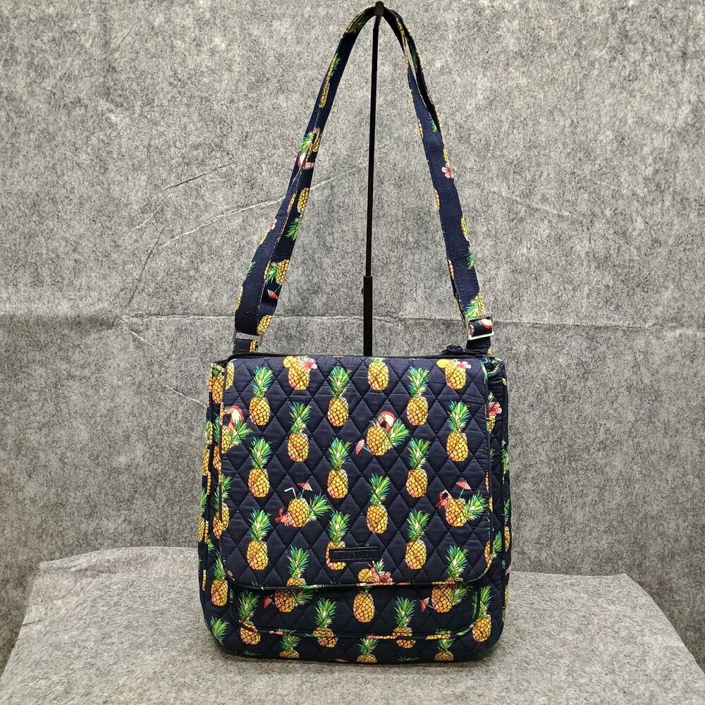 Vera Bradley Toucan Party Mailbag Purse Crossbody Messenger Bag Pineapple - Picture 2 of 16